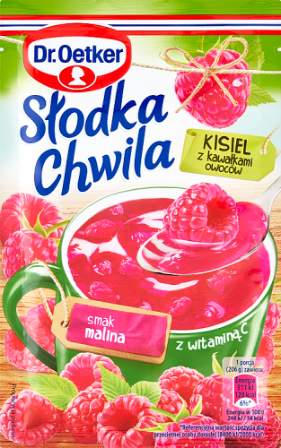 Dr. Oetker Słodka Chwila Kisiel z kawałkami owoców smak malina 31,5 g