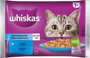 Whiskas Mokra karma dla kotów rybne przysmaki galaretka 340 g (4 x 85 g)