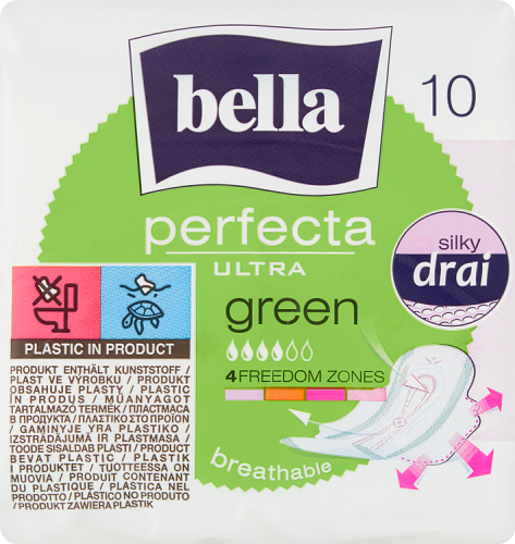 Bella Perfecta Ultra Green Silky Drai Podpaski higieniczne 10 sztuk