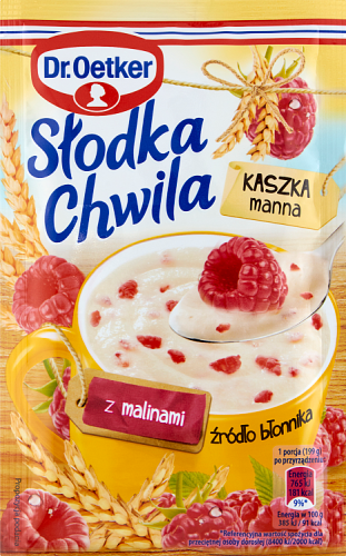 Dr. Oetker Słodka Chwila Kaszka manna z malinami 49 g
