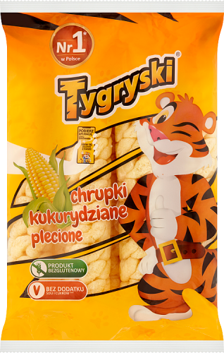 Tygryski Chrupki kukurydziane plecione 70 g