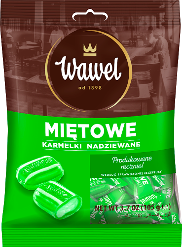 Wawel Miętowe karmelki nadziewane 105 g