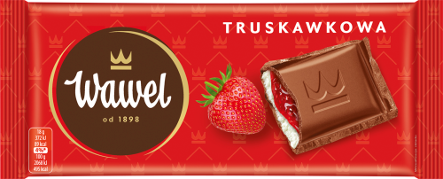 Wawel Czekolada mleczna nadziewana truskawkowa 90 g
