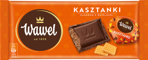 Wawel Kasztanki kakaowe z wafelkami Czekolada nadziewana 90 g