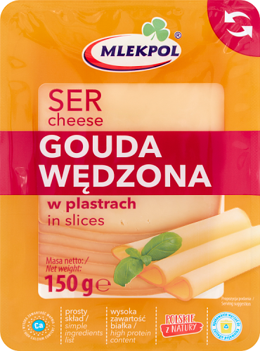 Mlekpol Ser gouda wędzona w plastrach 150 g