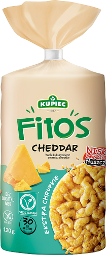 Kupiec Fitos Wafle kukurydziane o smaku cheddar 120 g (15 sztuk)