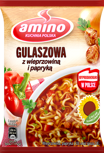 Amino Zupa błyskawiczna gulaszowa z wieprzowiną i papryką 59 g