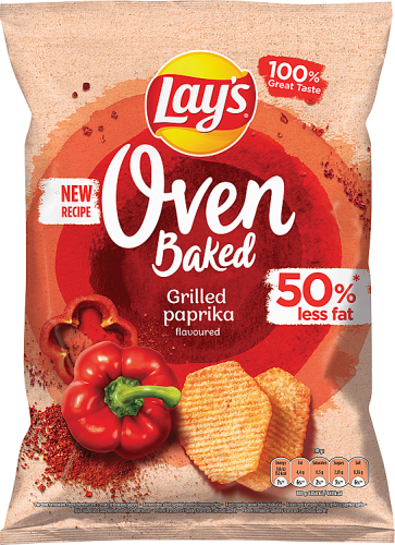 Lay's Oven Baked Pieczone formowane chipsy ziemniaczane o smaku grillowanej papryki 110 g