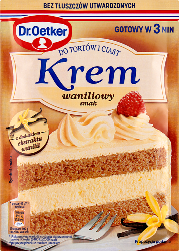 Dr. Oetker Krem do tortów i ciast waniliowy smak 105 g