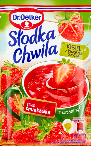 Dr. Oetker Słodka Chwila Kisiel z kawałkami owoców smak truskawka 31,5 g