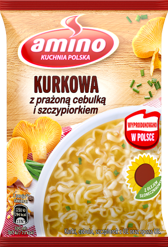 Amino Zupa błyskawiczna kurkowa z prażoną cebulką i szczypiorkiem 61 g