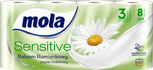 Mola Sensitive Papier toaletowy balsam rumiankowy 8 rolek