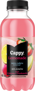 Cappy Lemonade Napój niegazowany smak cytryny i truskawki 400 ml (plus KAUCJA)