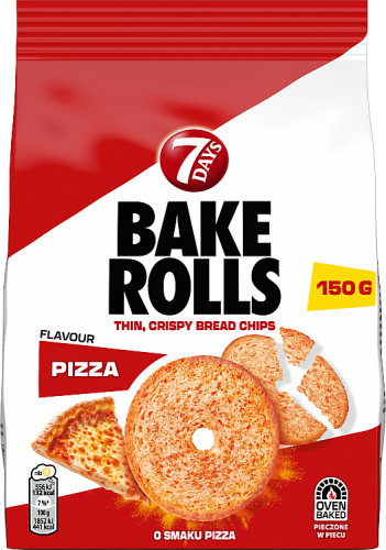 7 Days Bake Rolls Chrupki chlebowe o smaku pizzy 150 g