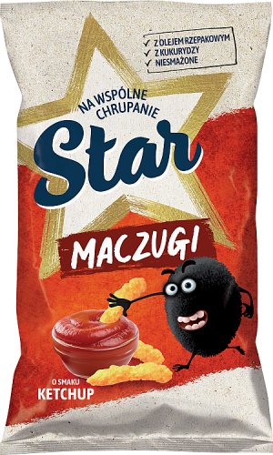 Star Maczugi Chrupki kukurydziane o smaku ketchup 80 g