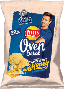 Lay's Oven Baked Pieczone chipsy ziemniaczane o smaku pieczonego camemberta w miodzie 110 g