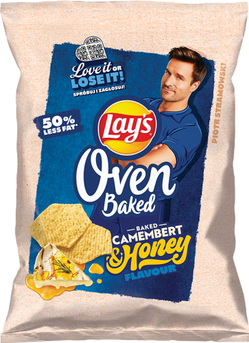 Lay's Oven Baked Pieczone chipsy ziemniaczane o smaku pieczonego camemberta w miodzie 110 g