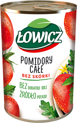 Łowicz Pomidory całe bez skórki 400 g