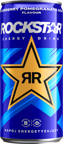 Rockstar Gazowany napój energetyzujący o smaku owoców jagodowych i granatu 250 ml (plus KAUCJA)