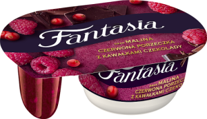 Fantasia Jogurt kremowy smak malina czerwona porzeczka z kawałkami czekolady 116 g
