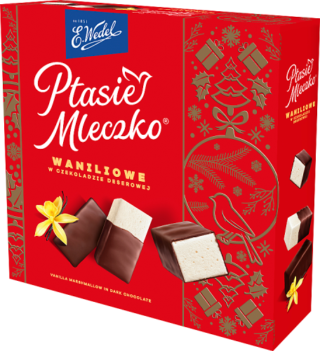 E. Wedel Ptasie mleczko waniliowe w czekoladzie deserowej 340 g