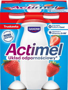 Actimel Mleko fermentowane o smaku truskawkowym 400 g (4 x 100 g)