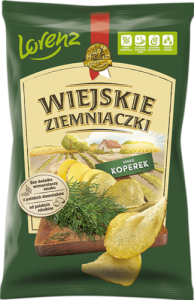 Wiejskie Ziemniaczki Chipsy ziemniaczane o smaku koperku 130 g