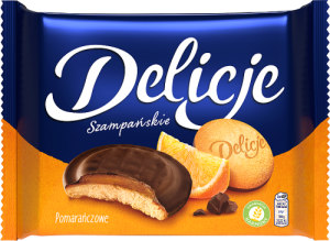 Delicje Szampańskie Biszkopty z galaretką pomarańczową oblewane czekoladą 294 g