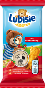 Lubisie Ciastko biszkoptowe z nadzieniem jabłkowo-truskawkowym 30 g