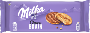 Milka Choco Grain Ciastka z płatkami owsianymi oblane czekoladą mleczną 126 g