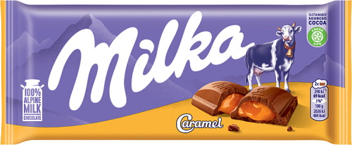 Milka Czekolada mleczna z nadzieniem karmelowym 100 g