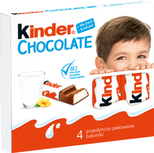 Kinder Chocolate Batonik z mlecznej czekolady z nadzieniem mlecznym 50 g (4 sztuki)