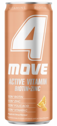 4MoveActive Vitamin Biotyna Cynk Gazowany napój smak brzoskwiniowo-cytrusowy 330 ml