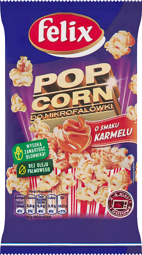 Felix Popcorn do mikrofalówki o smaku karmelu 90 g