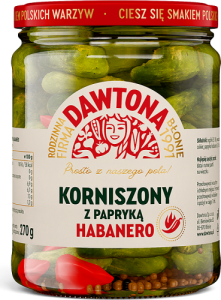 Dawtona Korniszony z papryką habanero 520 g
