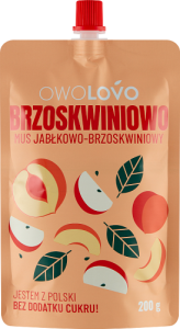OWOLOVO Brzoskwiniowo Mus jabłkowo-brzoskwiniowy 200 g