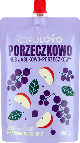 OWOLOVO Porzeczkowo Mus jabłkowo-porzeczkowy 200 g