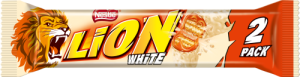 Lion White Nadziewany wafel z karmelem i płatkami pszennymi w białej polewie 60 g (2 x 30 g)
