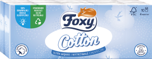 Foxy Cotton Ultra miękkie i wytrzymałe chusteczki 10 paczek