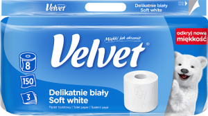 Velvet Papier toaletowy delikatnie biały 8 rolek