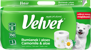 Velvet Papier toaletowy rumianek i aloes 8 rolek
