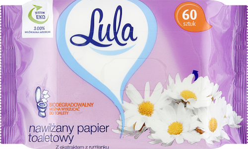 Lula Nawilżany papier toaletowy z ekstraktem z rumianku 60 sztuk