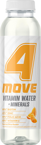 4Move Vitamin Water Napój niegazowany o smaku brzoskwiniowo-cytrusowym 556 ml (plus KAUCJA)