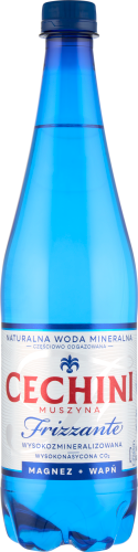Muszyna Cechini Frizzante Naturalna woda mineralna wysokozmineralizowana wysokonasycona 750 ml (plus KAUCJA)