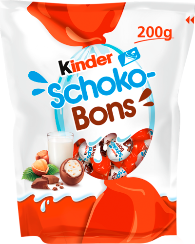 Kinder Schoko-Bons Czekoladki z mlecznej czekolady z nadzieniem mlecznym i orzechami 200 g