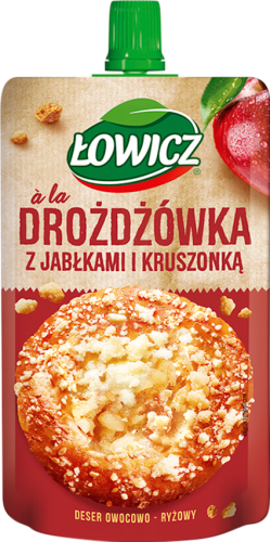 Łowicz Deser owocowo-ryżowy a'la drożdżówka z jabłkami i kruszonką 100 g