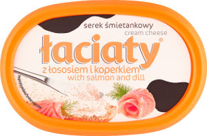 Łaciaty Serek śmietankowy z łososiem i koperkiem 135 g