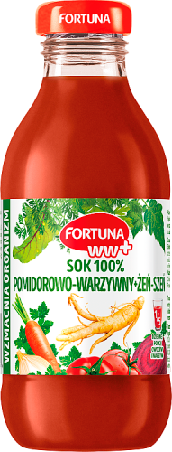 Fortuna WW+ Sok 100% pomidorowo-warzywny + żeń-szeń 300 ml