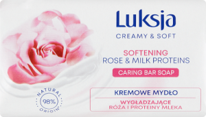Luksja Creamy & Soft Kremowe mydło wygładzające róża i proteiny mleka 90 g