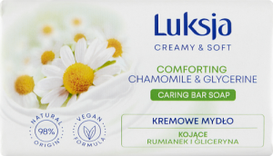 Luksja Creamy & Soft Kremowe mydło kojące rumianek i gliceryna 90 g